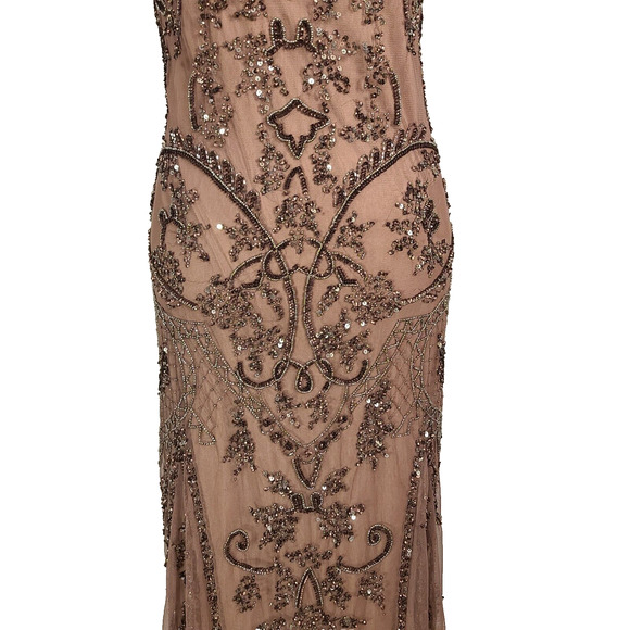 Pisarro Nights Beaded Gown 10 Embellished Mauve Purple Mother Of The Bride FLAW - Picture 4 of 16